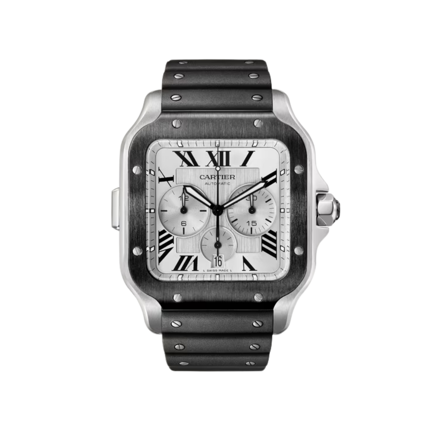 Pre-Owned Santos de Cartier Chronograph 43.3mm - WSSA0017
