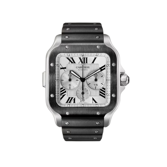 Pre-Owned Santos de Cartier Chronograph 43.3mm - WSSA0017